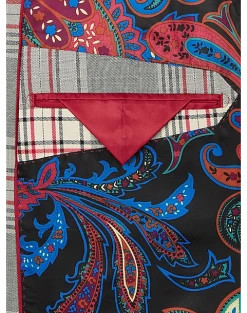 Tayion Classic Fit Suit Separates Coat, White Plaid -Joseph Abboud Sales MW40 3W9P 62 TAYION BLACK WHITE PLAID ALT2