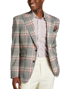 Tayion Classic Fit Suit Separates Coat, White Plaid