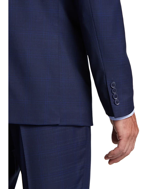 Michael Strahan Classic Fit Vested Suit, Blue Plaid 2 Michael Strahan Classic Fit Vested Suit, Blue Plaid - Image 2