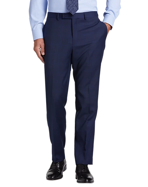 Michael Strahan Classic Fit Vested Suit, Blue Plaid 3 Michael Strahan Classic Fit Vested Suit, Blue Plaid - Image 3