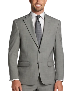 Michael Strahan Classic Fit Suit, Black & White Birdseye