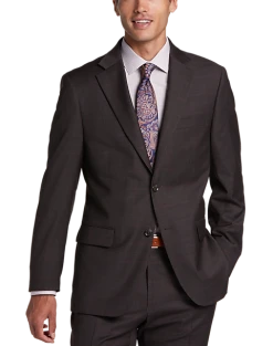 Tommy Hilfiger Modern Fit Suit, Brown Plaid