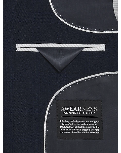 Awearness Kenneth Cole Modern Fit Suit, Blue Plaid 4 Awearness Kenneth Cole Modern Fit Suit, Blue Plaid - Image 4