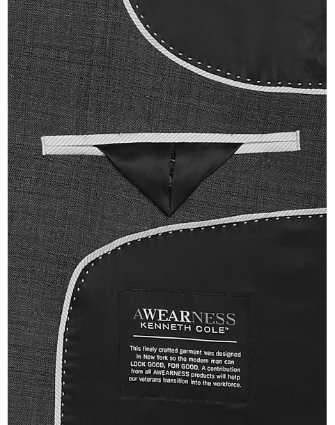 Awearness Kenneth Cole Modern Fit Suit, Gray Plaid 4 Awearness Kenneth Cole Modern Fit Suit, Gray Plaid - Image 4