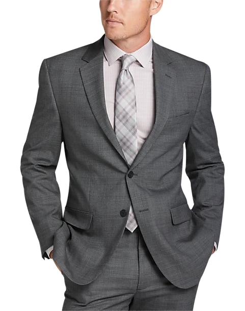 Awearness Kenneth Cole Modern Fit Suit, Gray Plaid 1 Awearness Kenneth Cole Modern Fit Suit, Gray Plaid