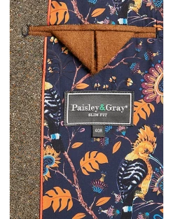 Paisley & Gray Slim Fit Suit Separates Coat, Caramel Donegal -Joseph Abboud Sales MW40 3X0E 77 PAISLEY GRAY CARAMEL DONEGAL ALT3