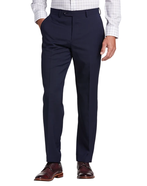 Pronto Uomo Platinum Platinum Modern Fit Suit, Navy Windowpane Plaid 3 Pronto Uomo Platinum Platinum Modern Fit Suit, Navy Windowpane Plaid - Image 3