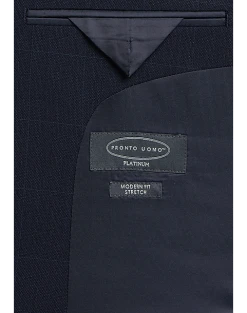 Pronto Uomo Platinum Platinum Modern Fit Suit, Navy Windowpane Plaid 7 Pronto Uomo Platinum Platinum Modern Fit Suit, Navy Windowpane Plaid -Joseph Abboud Sales MW40 3X1E 61 PRONTO UOMO PLATINUM NAVY WINDOWPANE ALT4