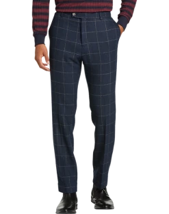 Paisley & Gray Slim Fit Suit Separates Pants, Navy Herringbone Windowpane