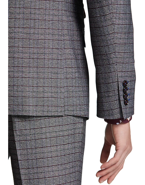 Paisley & Gray Slim Fit Suit Separates Coat, Red Check 3 Paisley & Gray Slim Fit Suit Separates Coat, Red Check - Image 3