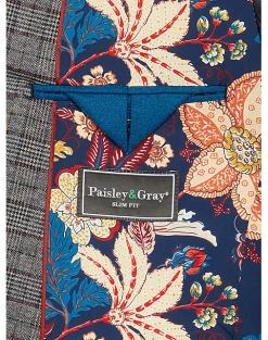 Paisley & Gray Slim Fit Suit Separates Coat, Red Check 9 Paisley & Gray Slim Fit Suit Separates Coat, Red Check -Joseph Abboud Sales MW40 3X46 66 PAISLEY GRAY CHARCOAL RED CHECK ALT3