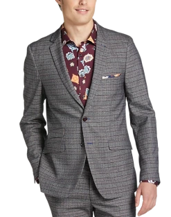 Paisley & Gray Slim Fit Suit Separates Coat, Red Check