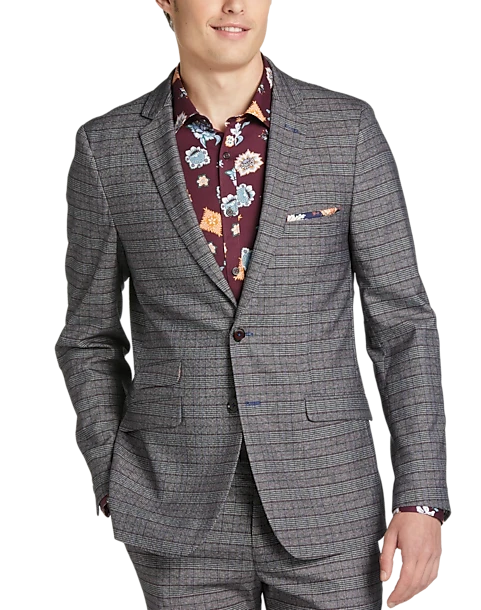 Paisley & Gray Slim Fit Suit Separates Coat, Red Check 1 Paisley & Gray Slim Fit Suit Separates Coat, Red Check