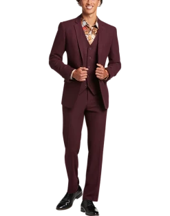 Paisley & Gray Slim Fit Suit Separates Coat, Deep Wine -Joseph Abboud Sales MW40 3X4A 07 PAISLEY GRAY DEEP WINE ALT9