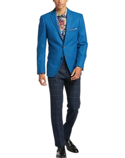 Paisley & Gray Slim Fit Suit Separates Coat, Cobalt Blue -Joseph Abboud Sales MW40 3X4V 14 PAISLEY GRAY COBALT BLUE ALT5