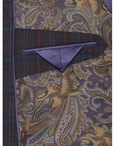 Tayion Classic Fit Suit Separates Coat, Burgundy Plaid 3 Tayion Classic Fit Suit Separates Coat, Burgundy Plaid - Image 3