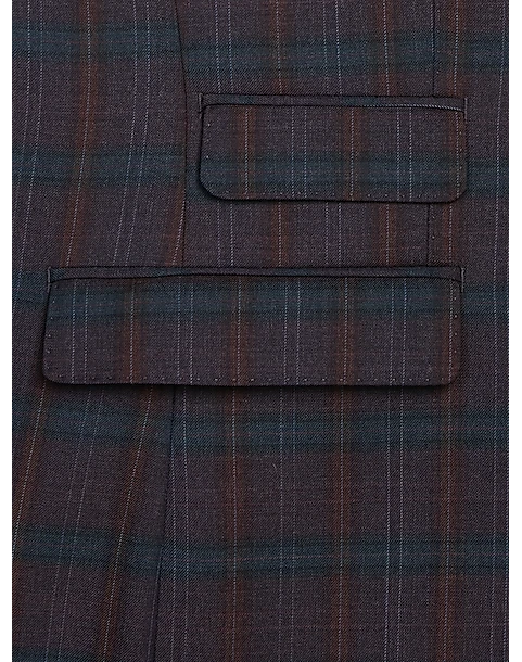 Tayion Classic Fit Suit Separates Coat, Burgundy Plaid 4 Tayion Classic Fit Suit Separates Coat, Burgundy Plaid - Image 4