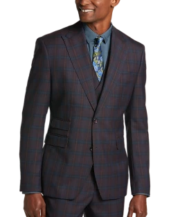 Tayion Classic Fit Suit Separates Coat, Burgundy Plaid 9 Tayion Classic Fit Suit Separates Coat, Burgundy Plaid -Joseph Abboud Sales MW40 3X65 60 TAYION BURGUNDY PLAID ALT5