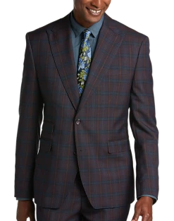 Tayion Classic Fit Suit Separates Coat, Burgundy Plaid