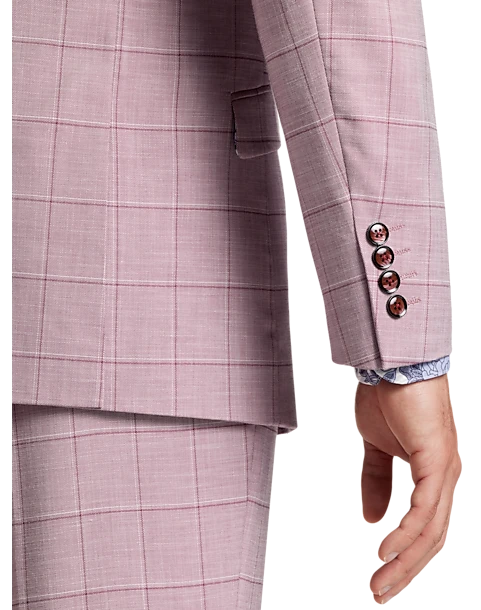 Paisley & Gray Slim Fit Suit Separates Coat, Cranberry Windowpane 3 Paisley & Gray Slim Fit Suit Separates Coat, Cranberry Windowpane - Image 3