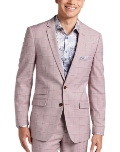 Paisley & Gray Slim Fit Suit Separates Coat, Cranberry Windowpane