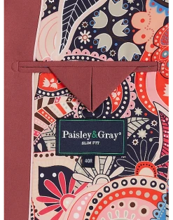 Paisley & Gray Slim Fit Suit Separates Coat, Dark Pink 9 Paisley & Gray Slim Fit Suit Separates Coat, Dark Pink -Joseph Abboud Sales MW40 3XM2 07 PAISLEY GRAY DARK PINK KNIT ALT3