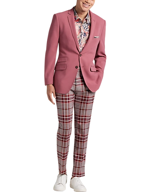 Paisley & Gray Slim Fit Suit Separates Coat, Dark Pink 6 Paisley & Gray Slim Fit Suit Separates Coat, Dark Pink - Image 6