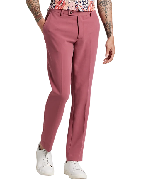 Paisley & Gray Slim Fit Suit Separates Pants, Dark Pink 1 Paisley & Gray Slim Fit Suit Separates Pants, Dark Pink