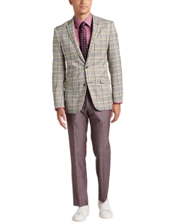 Paisley & Gray Slim Fit Suit Separates Coat, Olive & Yellow Check 11 Paisley & Gray Slim Fit Suit Separates Coat, Olive & Yellow Check -Joseph Abboud Sales MW40 3XM6 60 PAISLEY GRAY OLIVE YELLOW CHECK ALT5