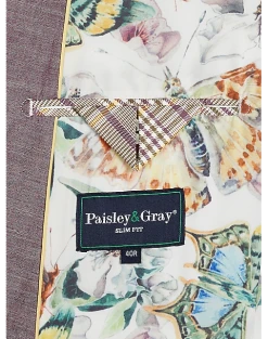 Paisley & Gray Slim Fit Suit Separates Coat, Mulberry -Joseph Abboud Sales MW40 3XMA 06 PAISLEY GRAY MULBERRY ALT3