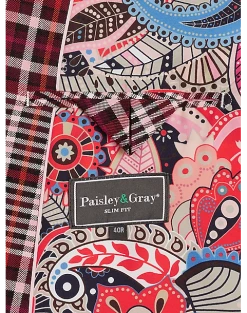 Paisley & Gray Slim Fit Suit Separates Coat, Pink Plaid 9 Paisley & Gray Slim Fit Suit Separates Coat, Pink Plaid -Joseph Abboud Sales MW40 3XMF 60 PAISLEY GRAY PINK PLAID ALT3