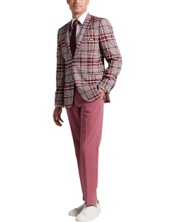 Paisley & Gray Slim Fit Suit Separates Coat, Pink Plaid 11 Paisley & Gray Slim Fit Suit Separates Coat, Pink Plaid -Joseph Abboud Sales MW40 3XMF 60 PAISLEY GRAY PINK PLAID ALT5