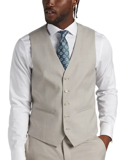 JOE Joseph Abboud Slim Fit Suit Separates Vest, Tan Sharkskin