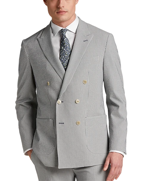JOE Joseph Abboud Slim Fit Suit Separates Coat, Navy Seersucker 1 JOE Joseph Abboud Slim Fit Suit Separates Coat, Navy Seersucker