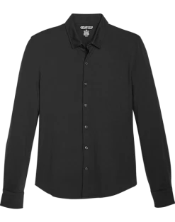 Awearness Kenneth Cole Slim Fit Spread Collar Sport Shirt, Black