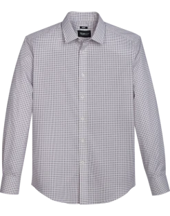 Awearness Kenneth Cole Slim Fit Spread Collar Sport Shirt, Burgundy Diamond Dot