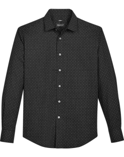 Awearness Kenneth Cole Slim Fit Spread Collar Sport Shirt, Black