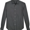 Awearness Kenneth Cole Slim Fit Sport Shirt, Black Mesh Pattern