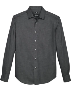 Awearness Kenneth Cole Slim Fit Sport Shirt, Black Mesh Pattern
