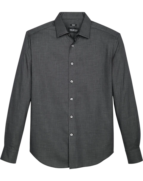Awearness Kenneth Cole Slim Fit Sport Shirt, Black Mesh Pattern 1 Awearness Kenneth Cole Slim Fit Sport Shirt, Black Mesh Pattern