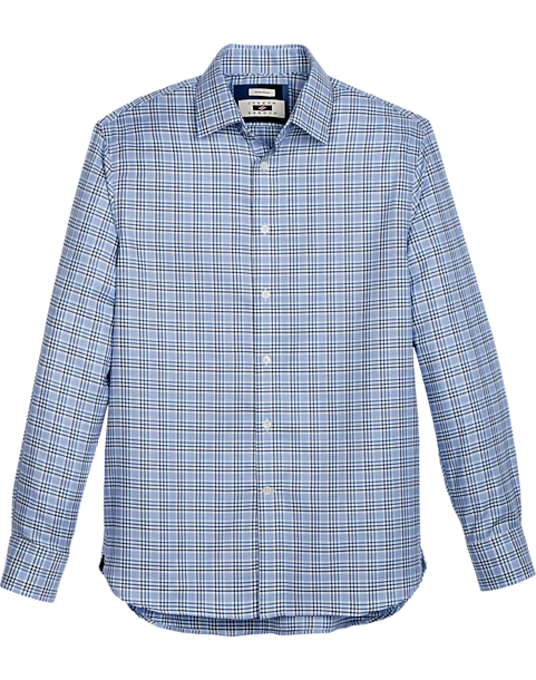 Joseph Abboud Non-Iron Modern Fit Spread Collar Sport Shirt, Blue Check 1 Joseph Abboud Non-Iron Modern Fit Spread Collar Sport Shirt, Blue Check