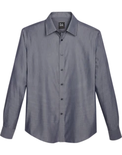 Jos. A. Bank Traveler Collection Slim Fit Spread Collar Sport Shirt, Black Melange Chevron