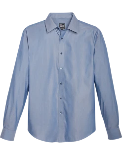 Jos. A. Bank Traveler Collection Slim Fit Spread Collar Sport Shirt, Blue Melange Chevron