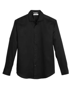 Cubavera Modern Fit Long Sleeve Linen-Blend Shirt, White