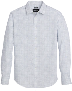 Awearness Kenneth Cole Modern Fit Sport Shirt, Light Blue Hatch Pattern