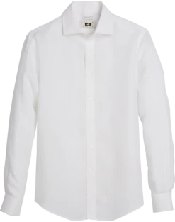 Joseph Abboud Modern Fit Linen Sport Shirt, White