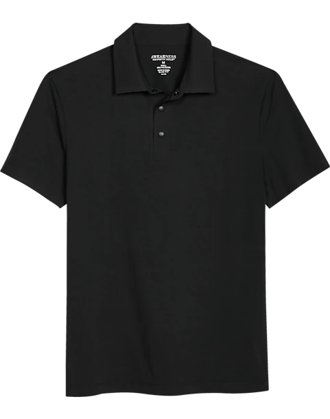 Awearness Kenneth Cole Modern Fit Welded Polo, Black 1 Awearness Kenneth Cole Modern Fit Welded Polo, Black