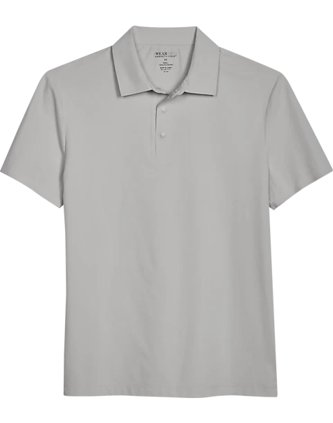 Awearness Kenneth Cole Modern Fit Welded Polo, Light Gray 1 Awearness Kenneth Cole Modern Fit Welded Polo, Light Gray