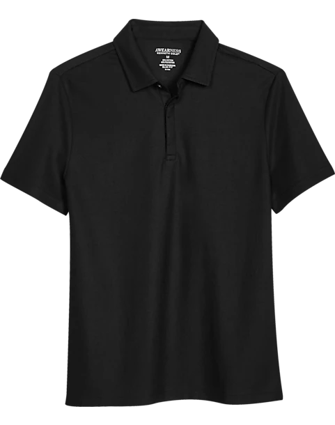 Awearness Kenneth Cole Modern Fit Pique Polo, Black 1 Awearness Kenneth Cole Modern Fit Pique Polo, Black