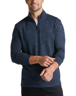 Awearness Kenneth Cole Slim Fit 1/4 Zip Sweater, Navy Space Dye